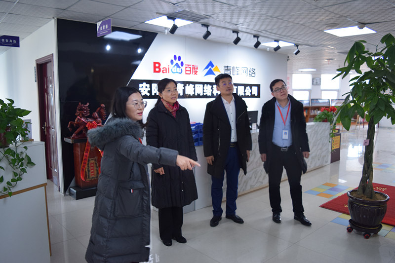 中共河南省委網(wǎng)信辦社評處處長李麗同志，中共安陽市委網(wǎng)信辦副主任、市互聯(lián)網(wǎng)行業(yè)黨委書記王曉萌同志蒞臨安陽青峰網(wǎng)絡(luò)參觀指導(dǎo)！